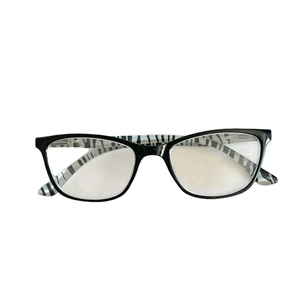 Lulu Guinness Black White Zebra Print Eyeglass Frame LR 74 1.5 53[]18 145